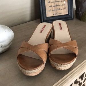 Prada Sport Crossover Wedge Sandals